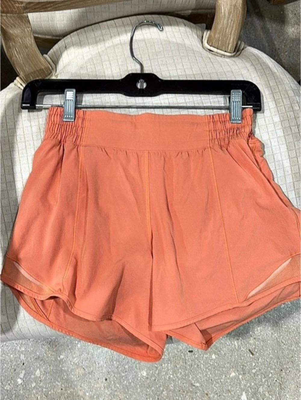 lululemon Tracker Short in Size 4 Athletic Shorts in Peach/ light orange color.